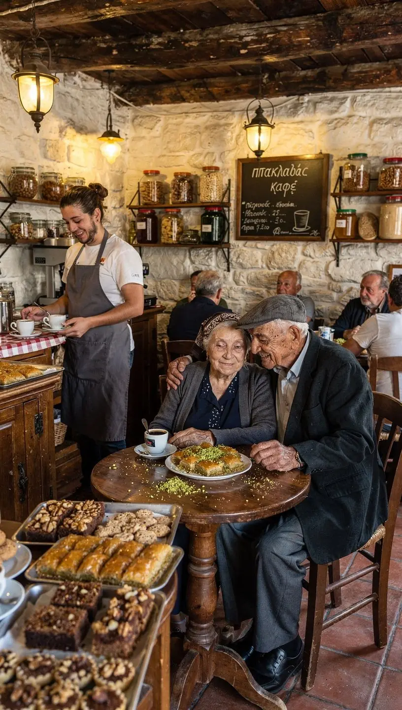 Δέντρα καρυδιάς με φόντο το ηλιοβασίλεμα στην Ελλάδα.